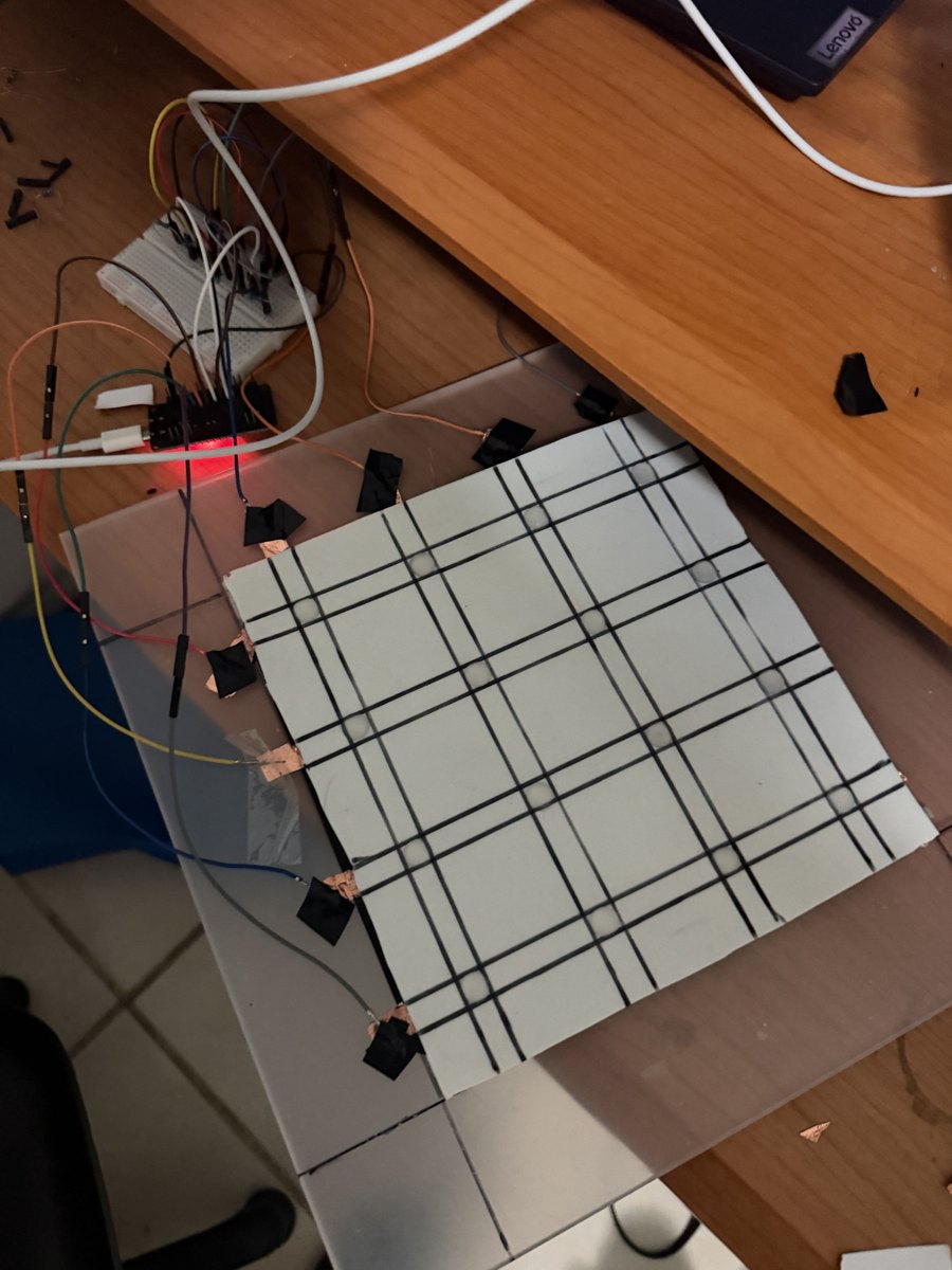 Prototipo temprano de matriz de presión de 4 por 4